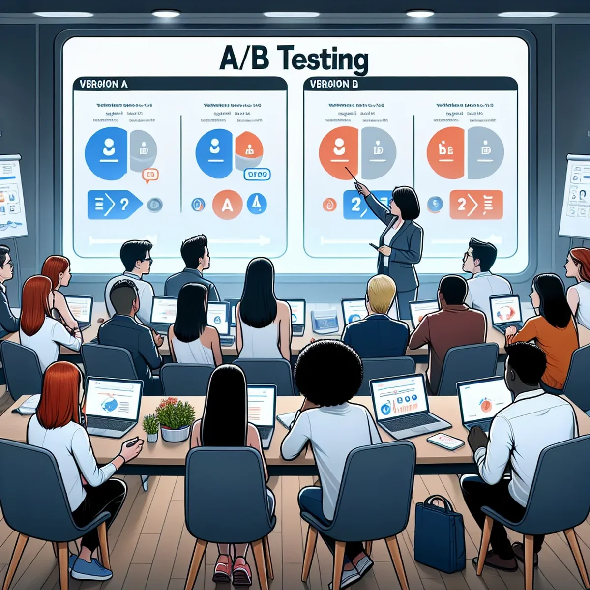 A detailed bar chart showing results from an A/B testing campaign
