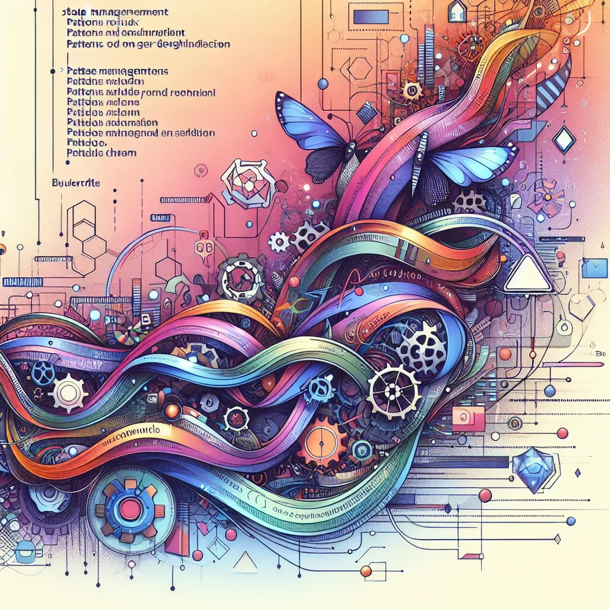 A dynamic flowchart illustrating various state management patterns