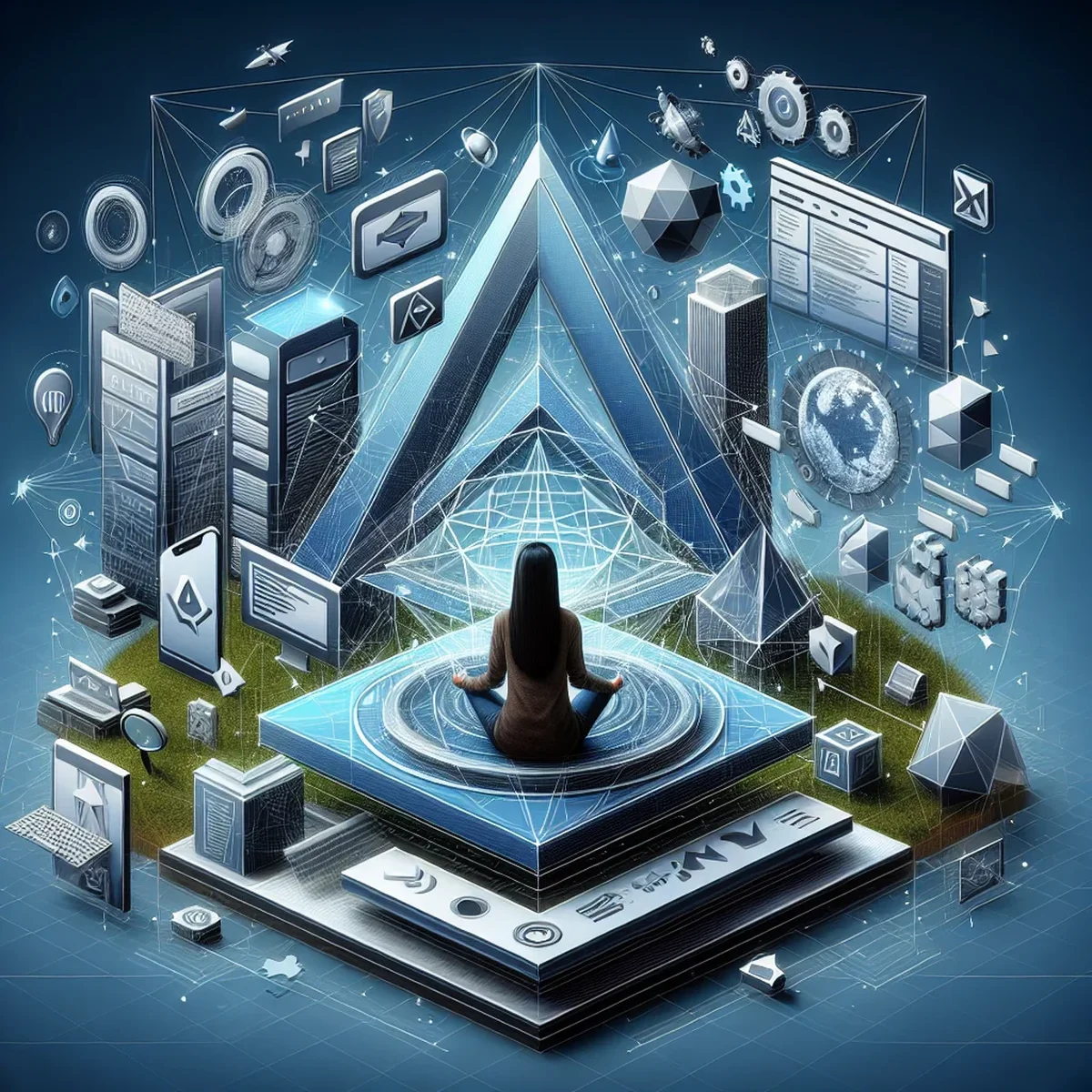 Illustrative cover showing Angular logo with digital marketing elements