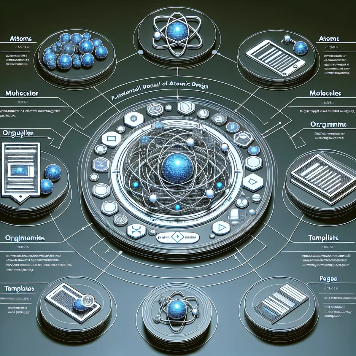Illustrative representation of atomic design components