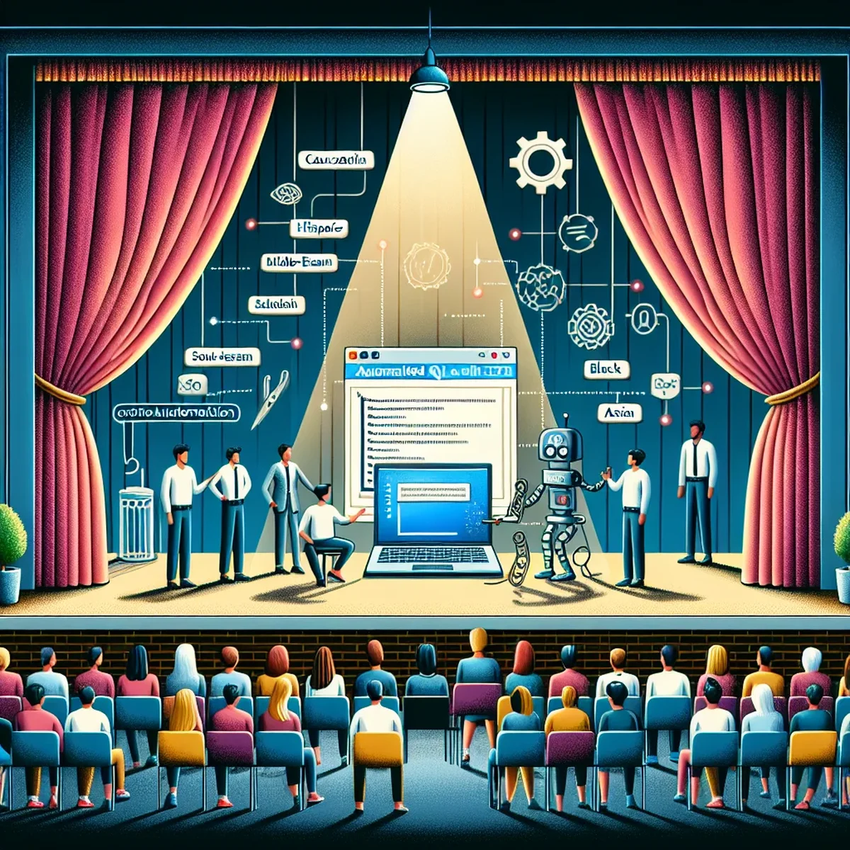 A developer setting up an automated QA test using Playwright on a computer screen