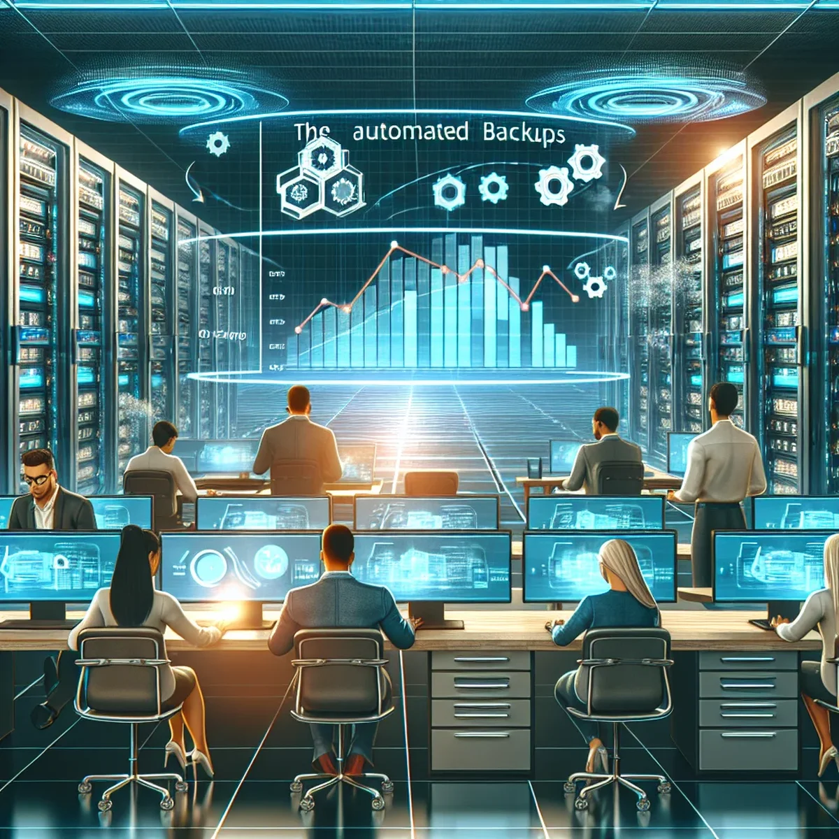 Visual representation of data being securely backed up automatically