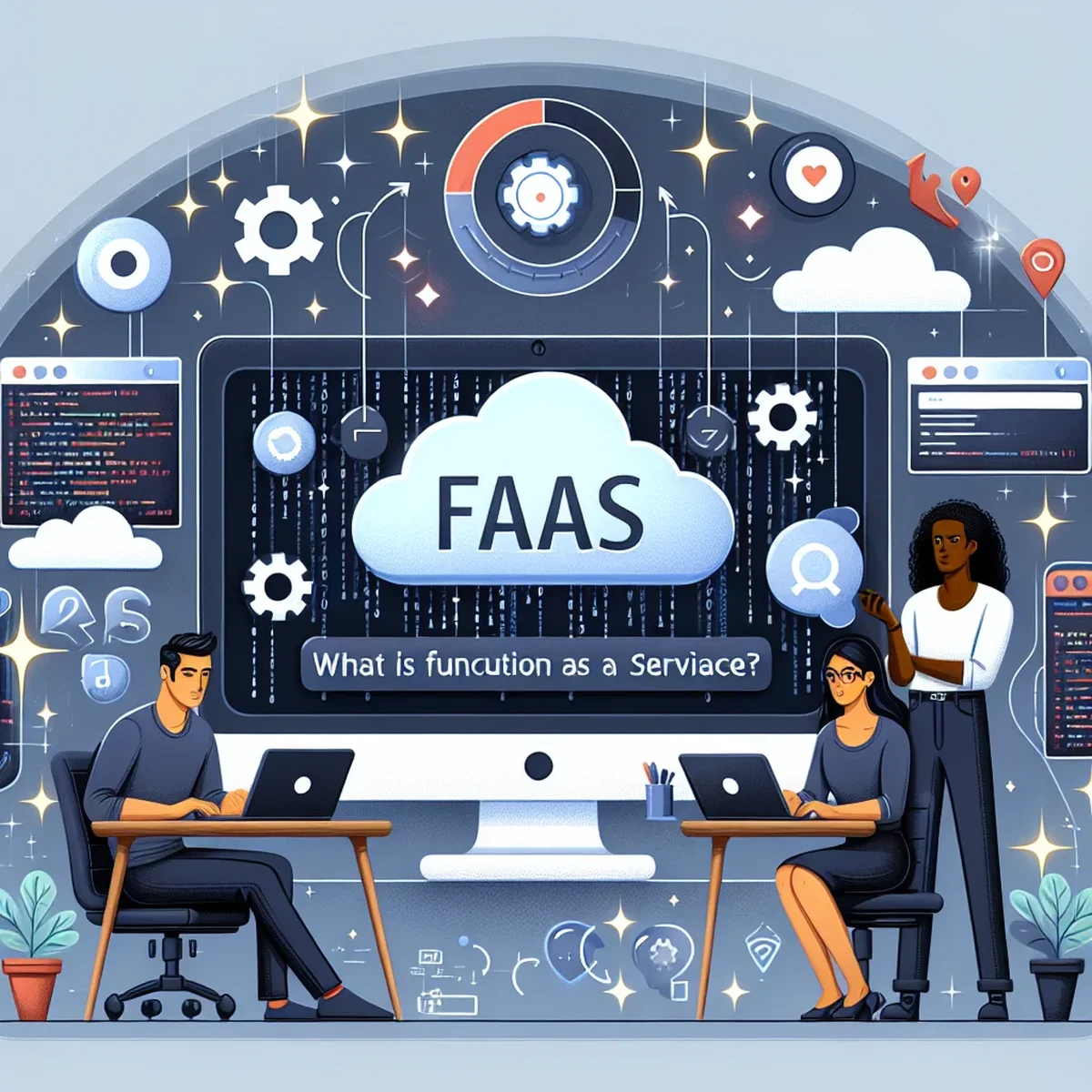 Abstract representation of cloud services and computing technology