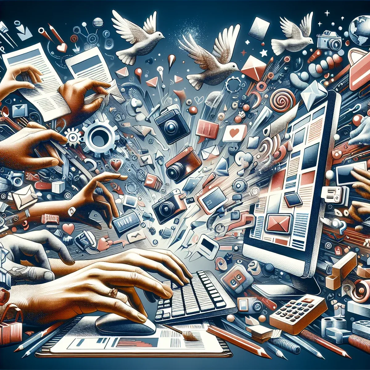 Digital marketing team discussing over a CMS interface on a laptop