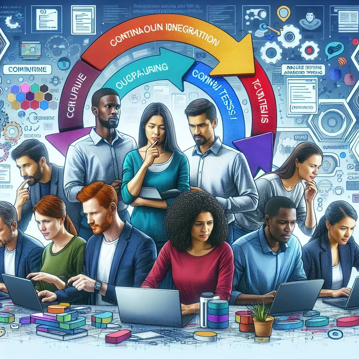 A digital dashboard displaying various metrics related to continuous integration