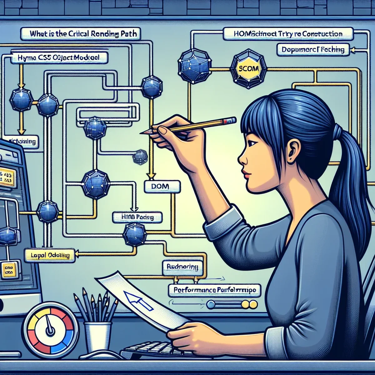 Illustrative chart showing the steps of the Critical Rendering Path
