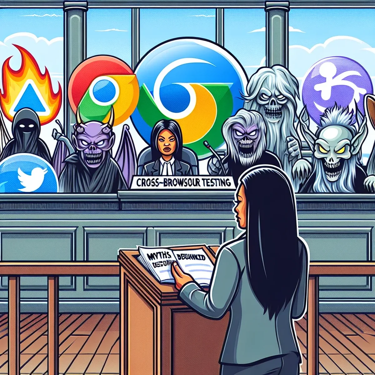 A developer testing a website on multiple browsers