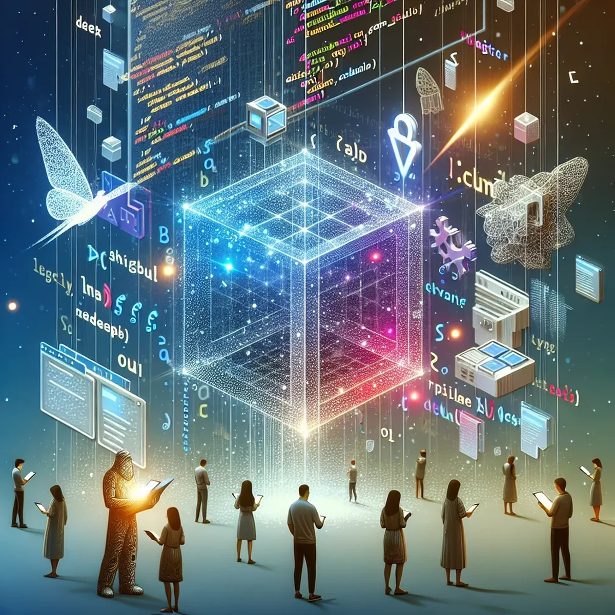 Illustration of a complex web layout designed with CSS Grid