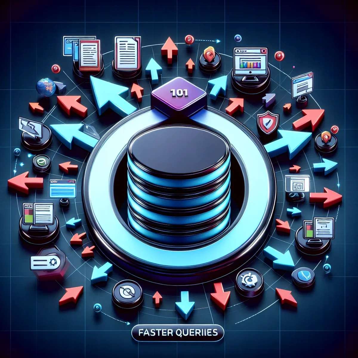 Illustration of a database structure optimized with indexing