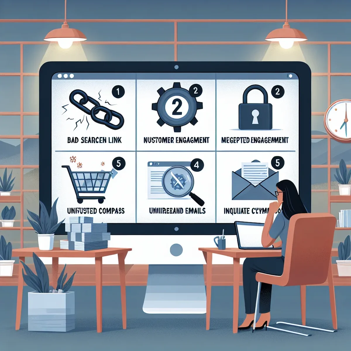 Frustrated business owner looking at error messages on computer