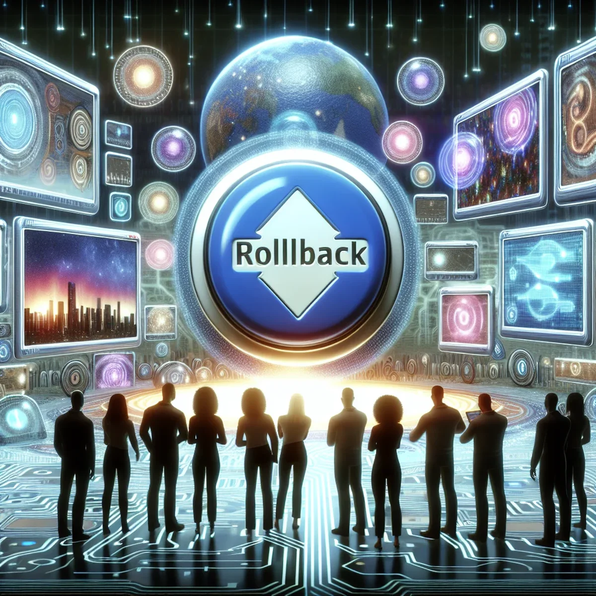 Illustration of a digital project rollback scenario