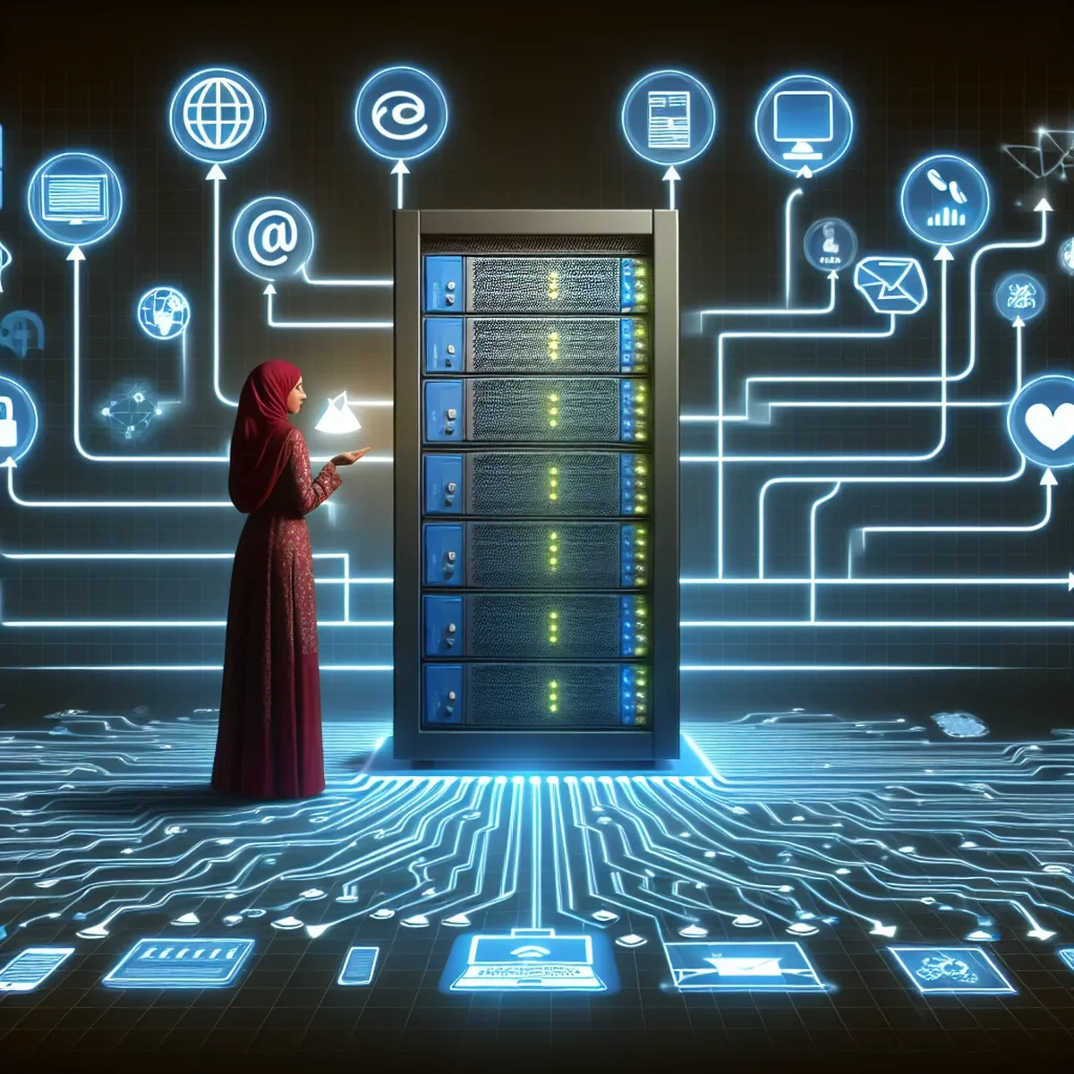 Servers and network equipment in a data center