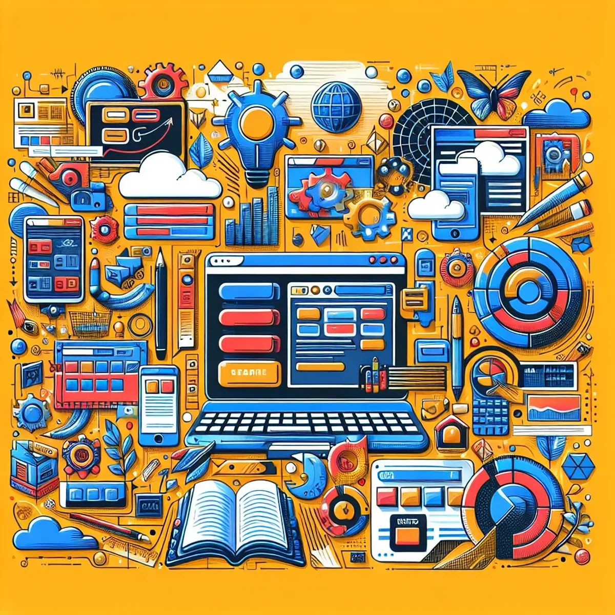 A busy digital marketing dashboard showcasing real-time data, symbolizing the functionality of dynamic websites.