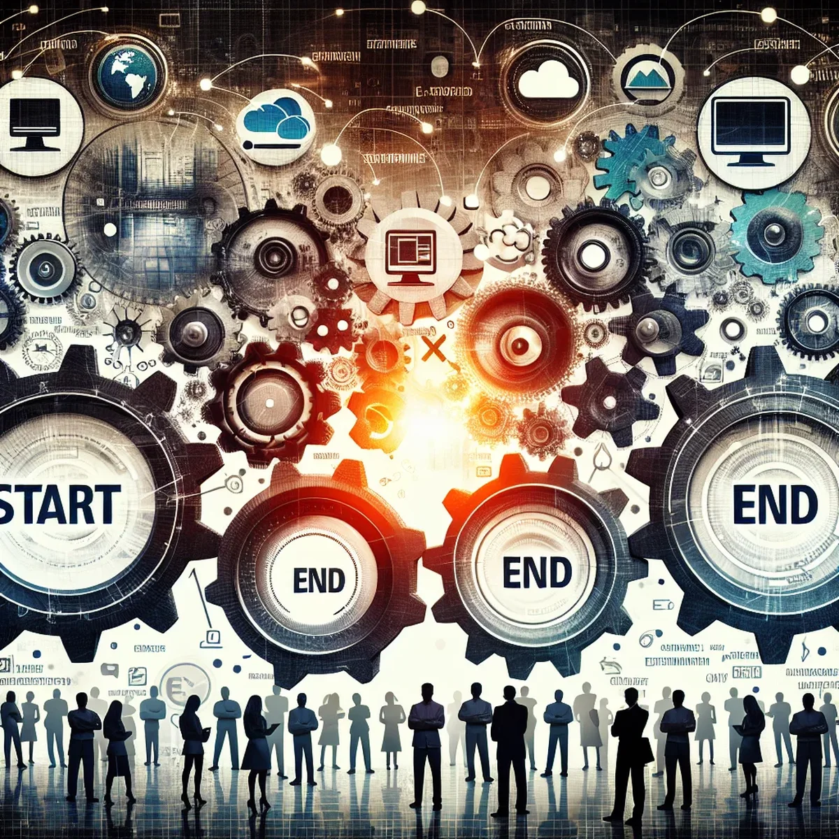 A digital professional running E2E tests on a computer