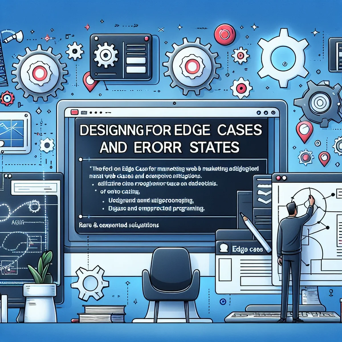 A designer analyzing error state scenarios on a digital interface