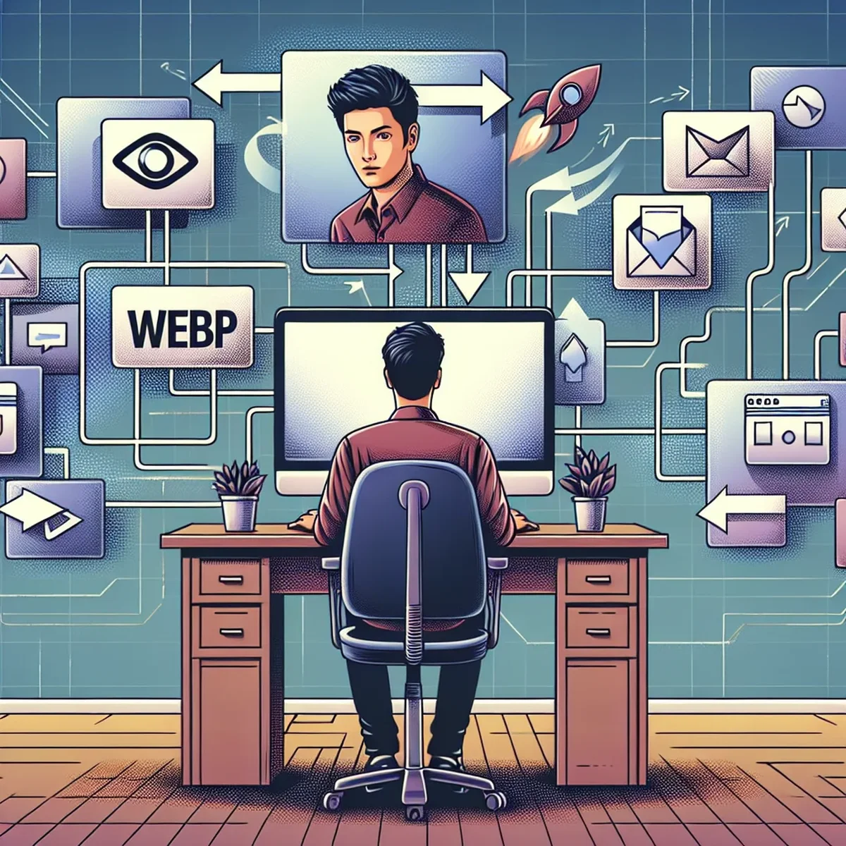 A collage of different image formats indicating evolution in digital media