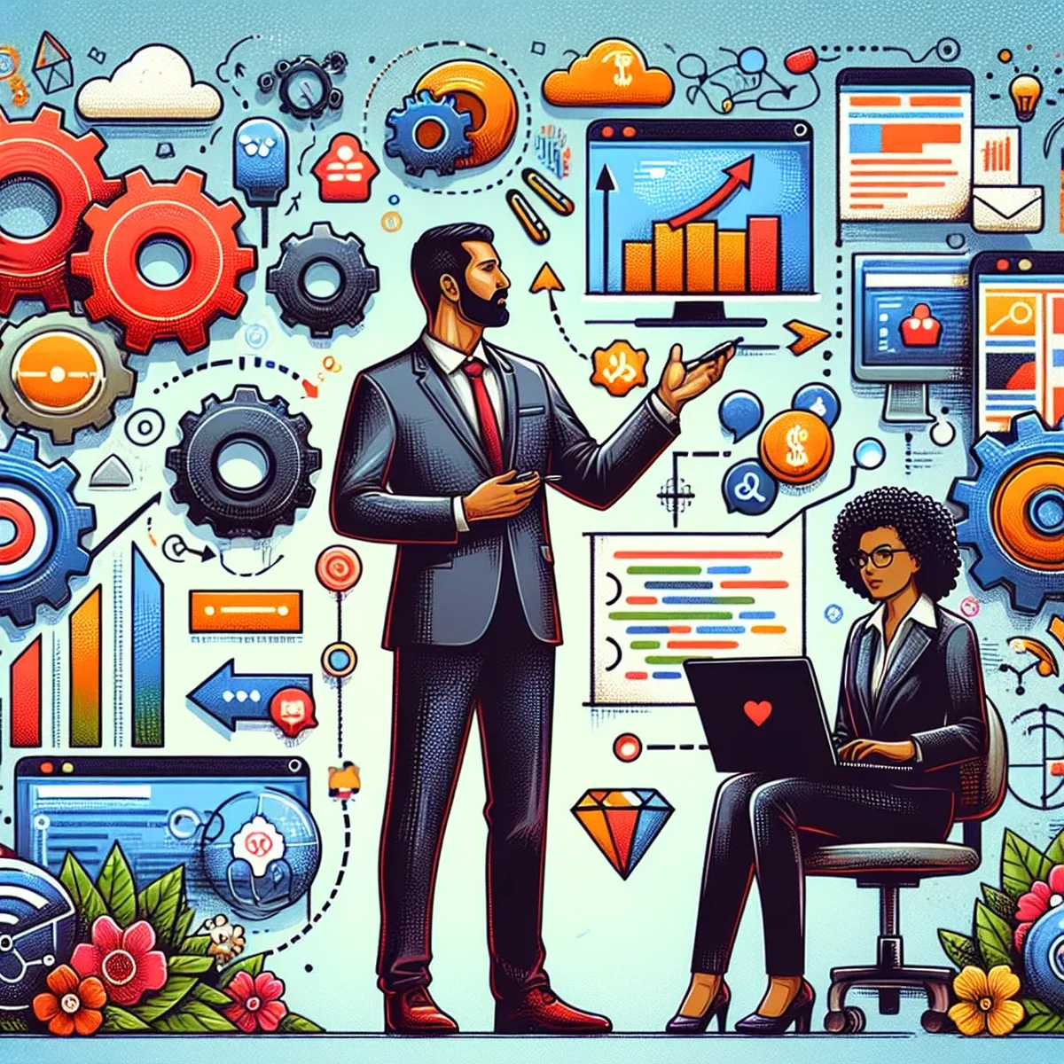 Illustration of JAMstack architecture components connected in a network
