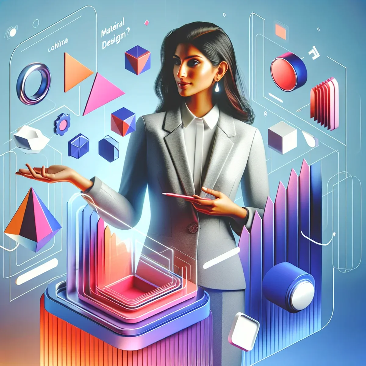 Abstract representation of Material Design elements