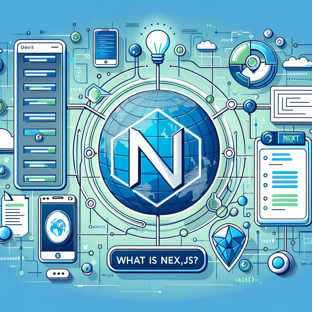 A creative representation of Next.js in web development