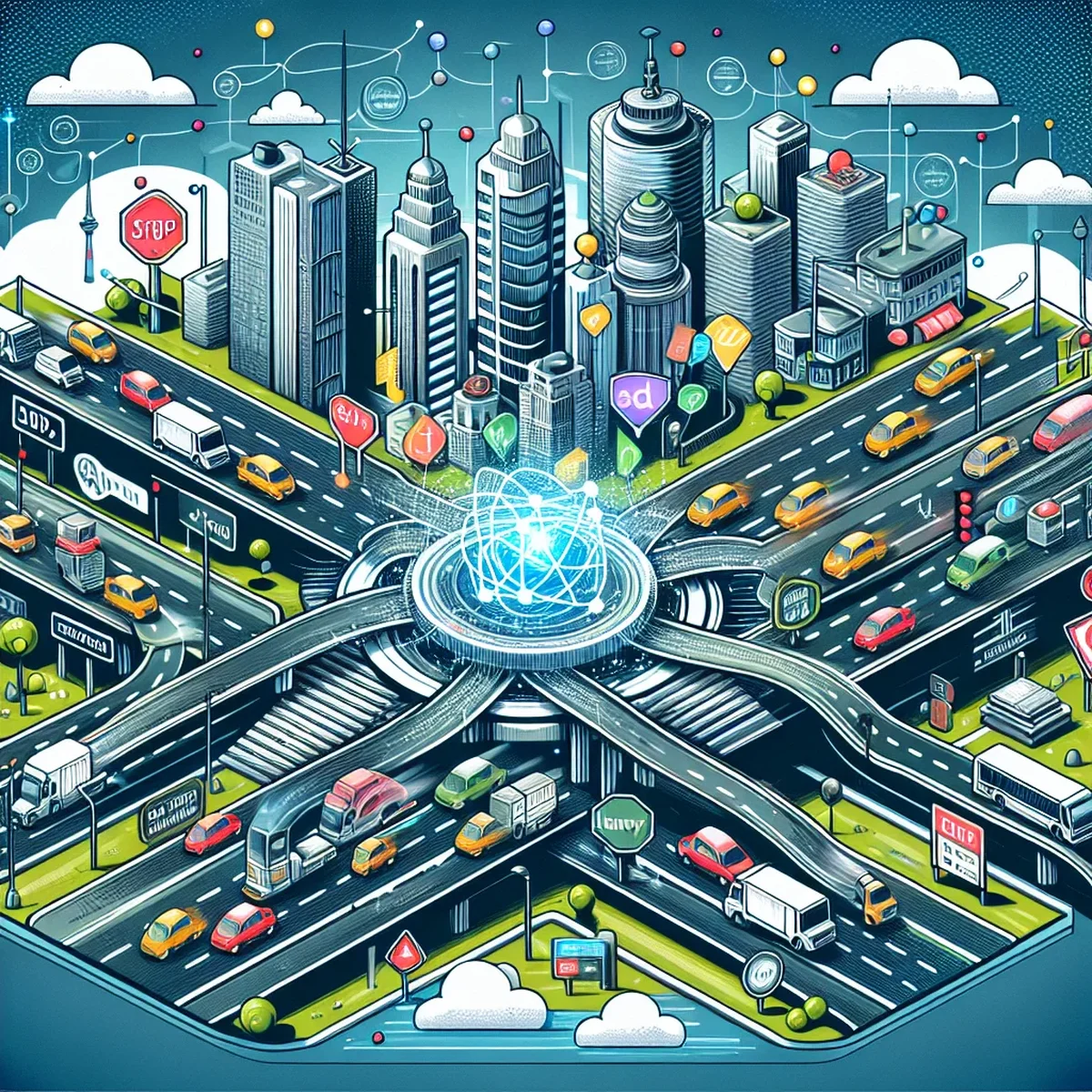 Illustration of a speedometer representing Node.js performance enhancement