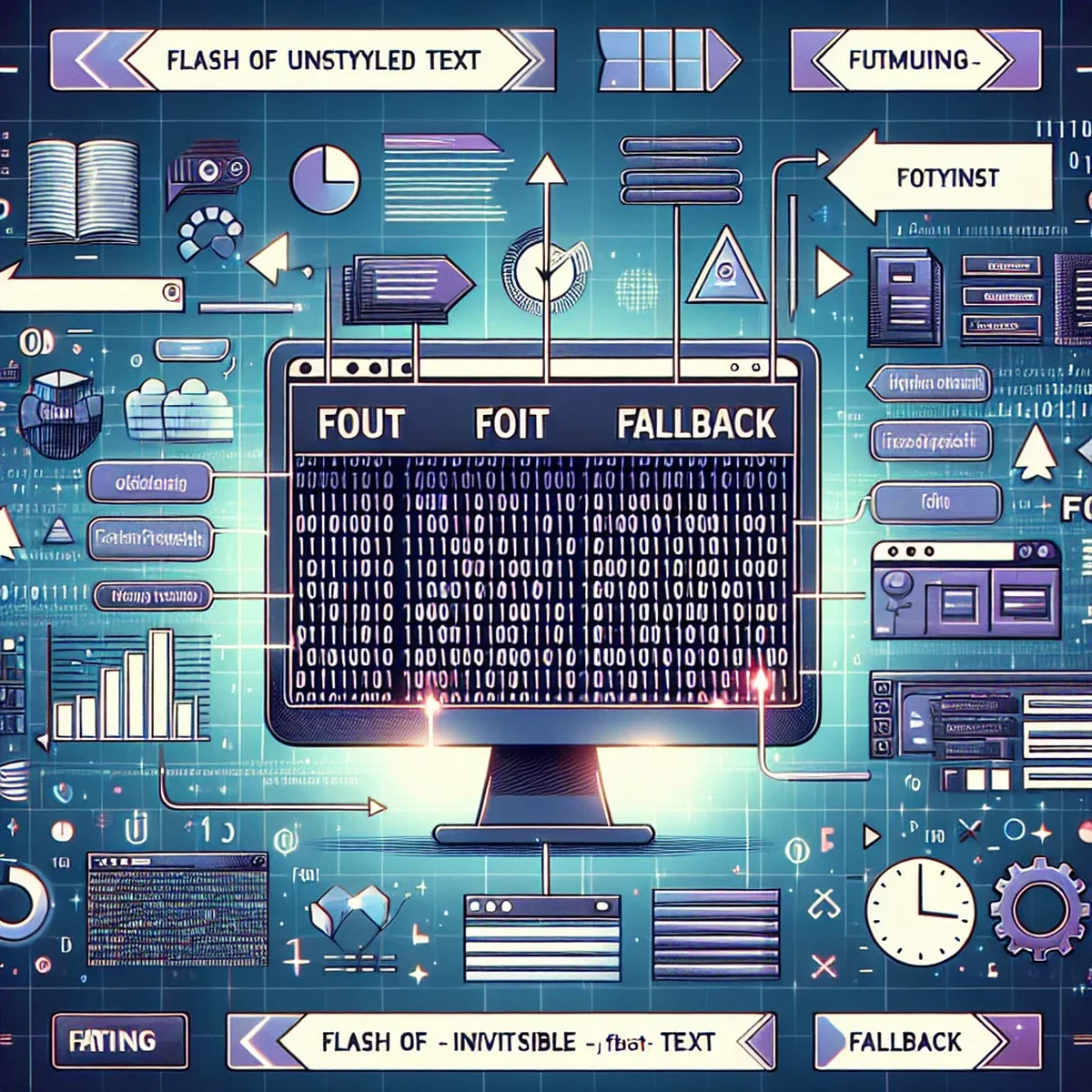 A web designer adjusting font settings on a computer screen