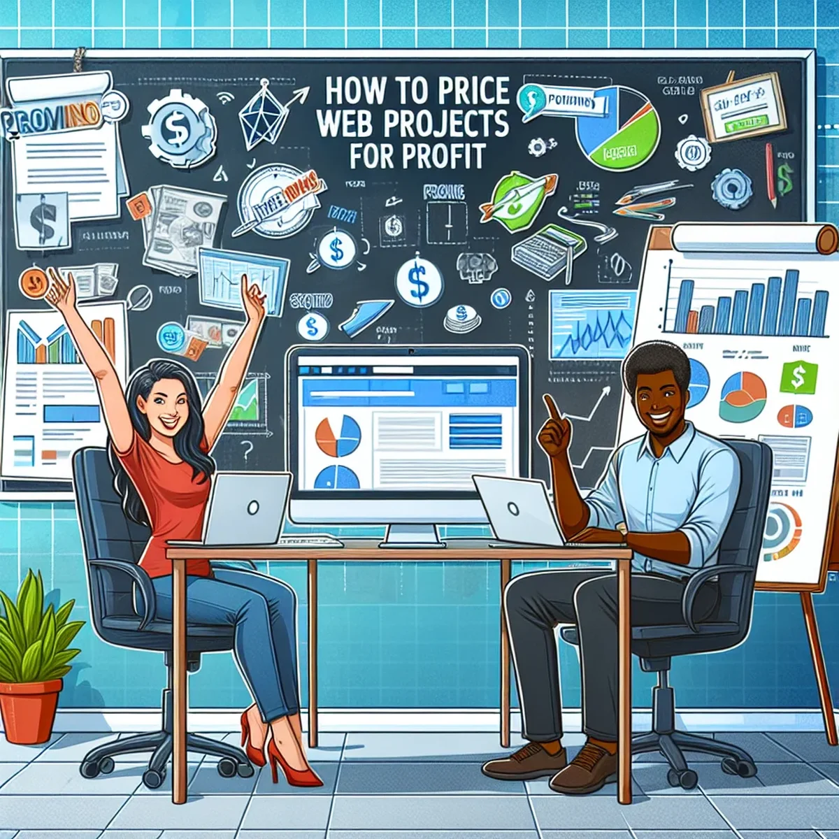 A detailed graph showing various pricing strategies for web projects