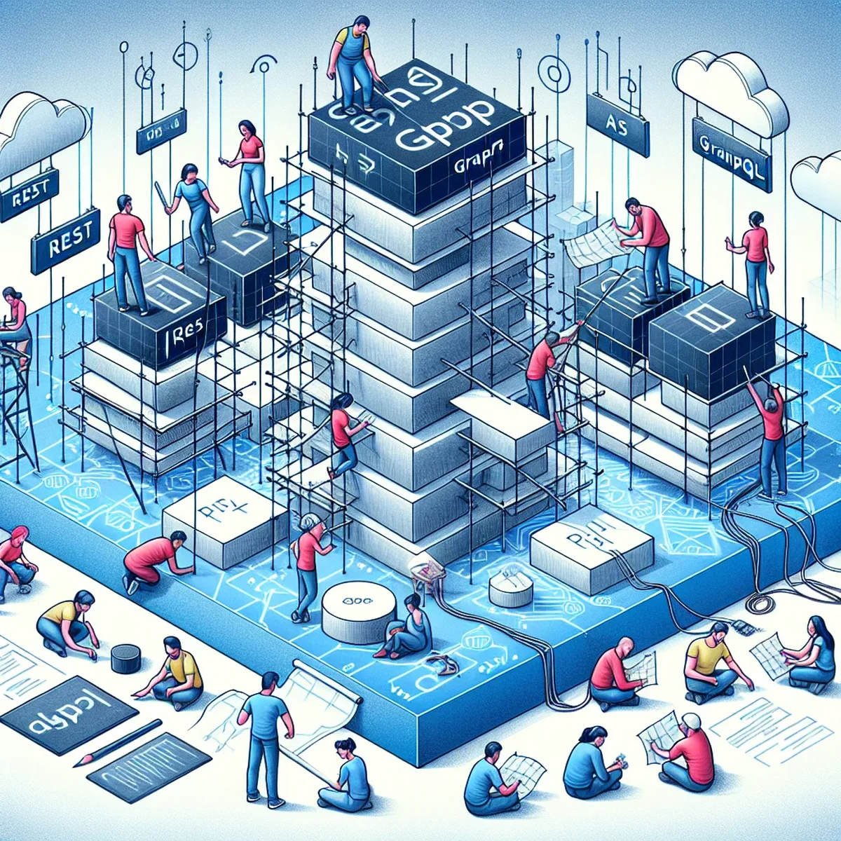 Diagram of REST and GraphQL API structure