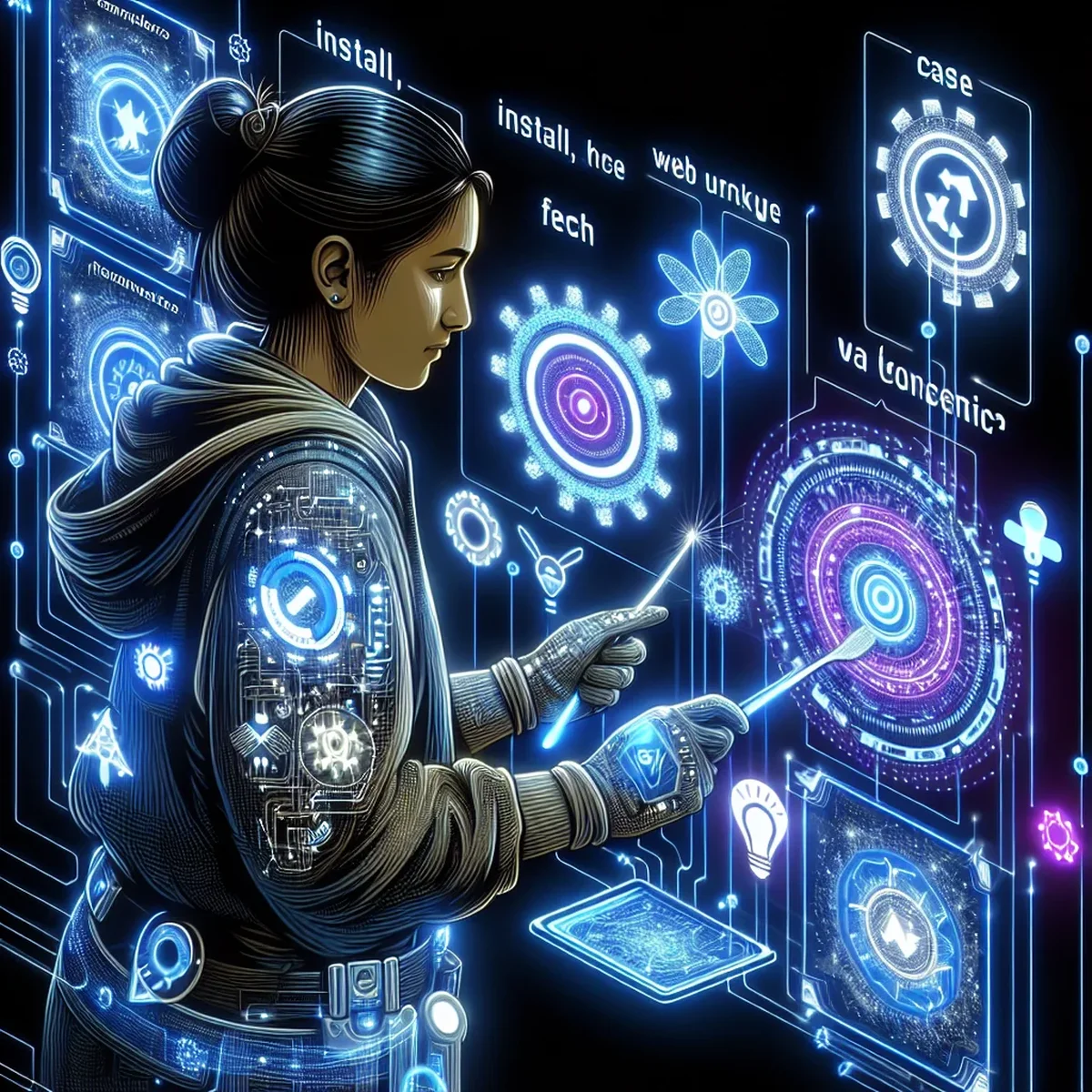 Illustration of a service worker functioning between a user and a network