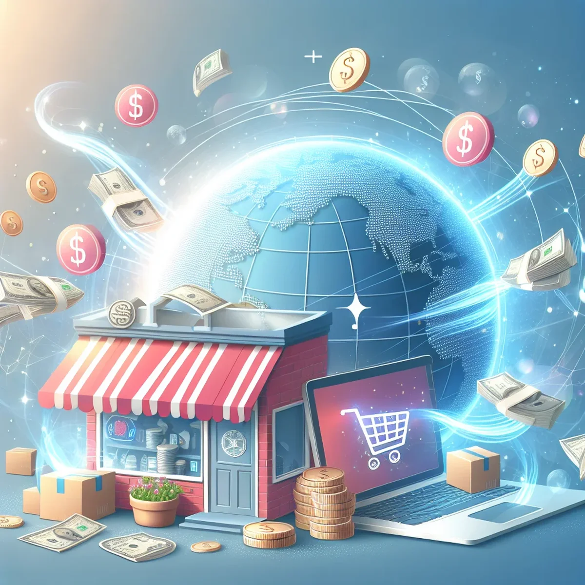 A diverse team discussing website development costs around a digital tablet