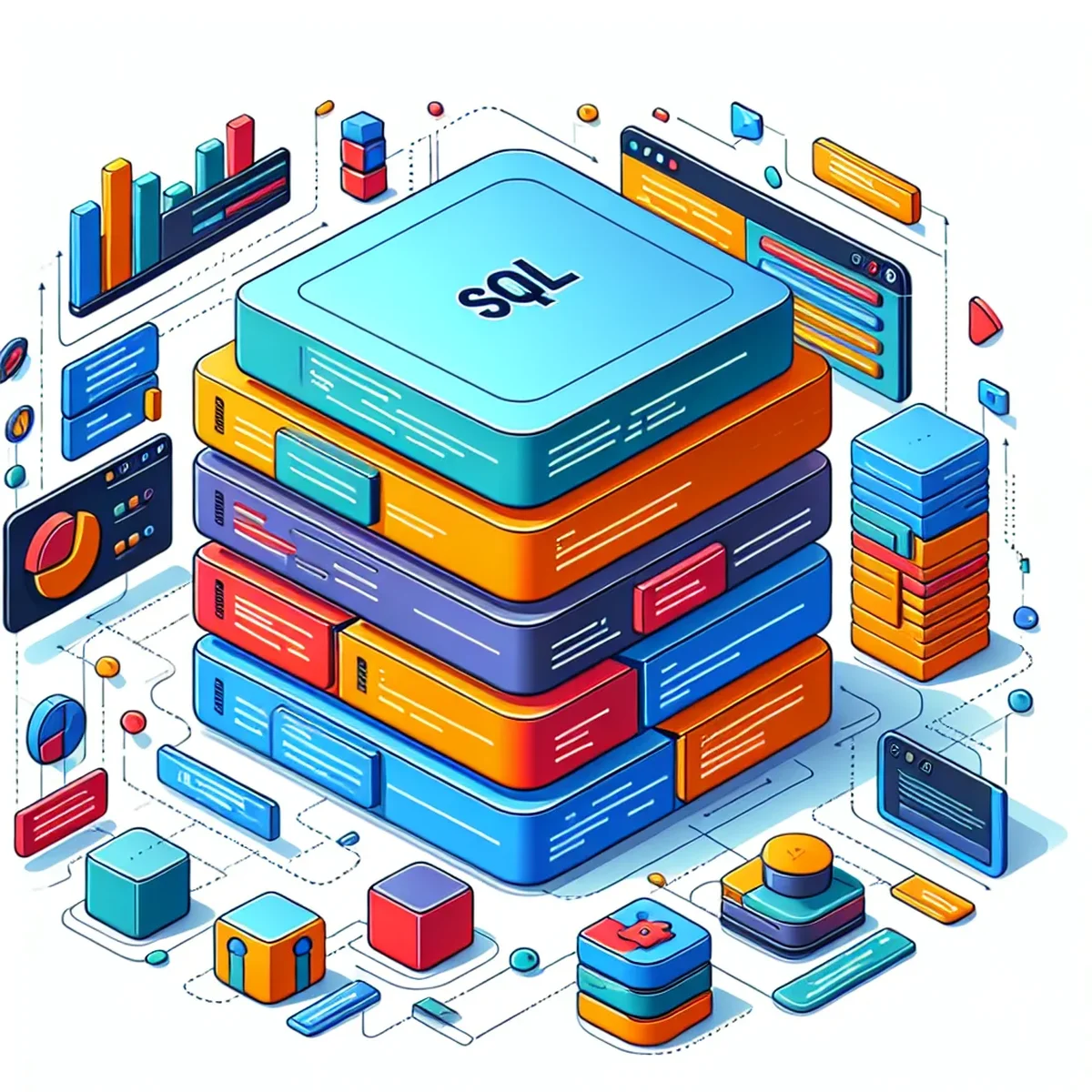 Illustration of database management using SQL