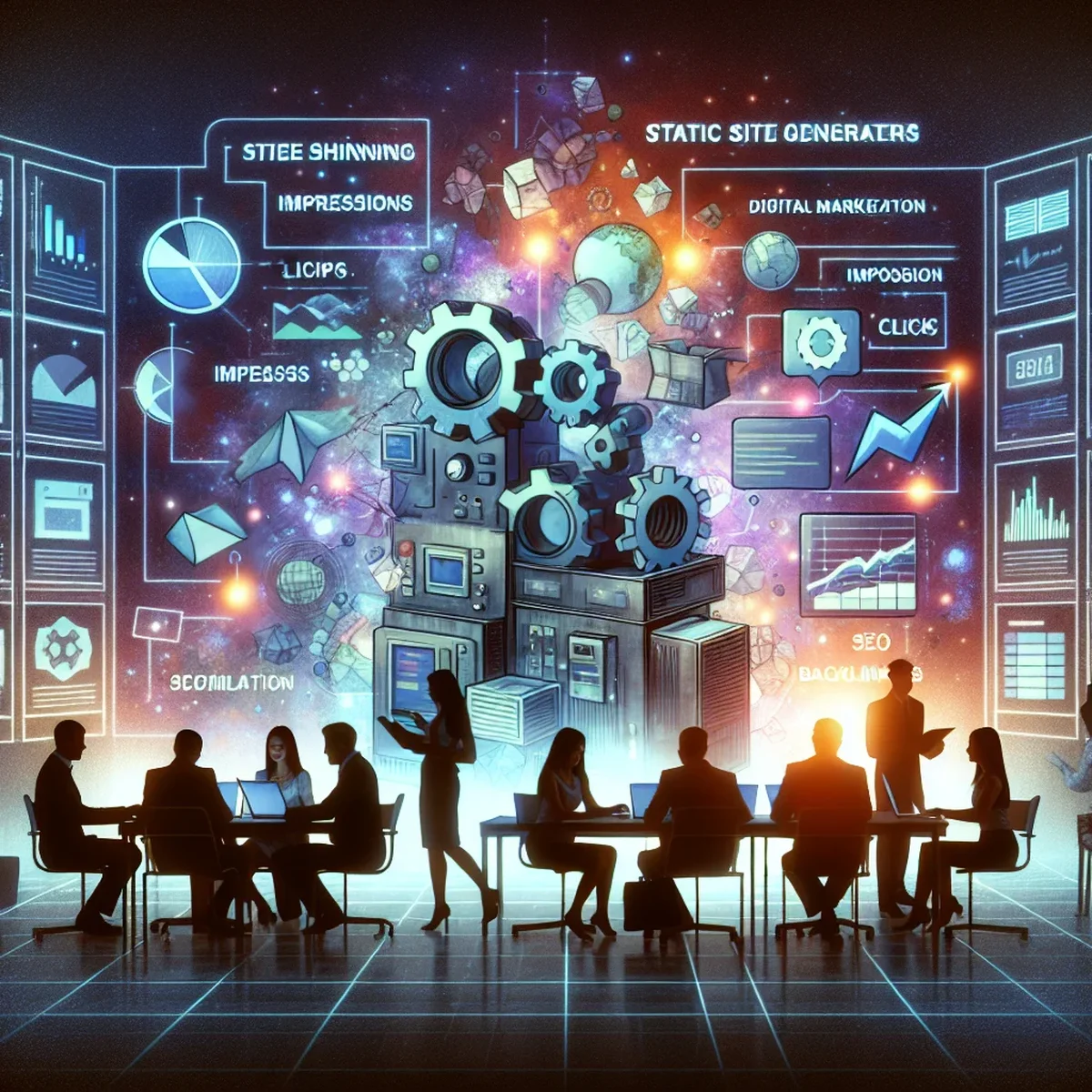 Illustration of a static site generator workflow