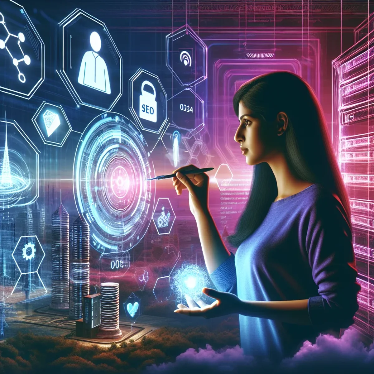 Digital network showcasing interconnected technology platforms