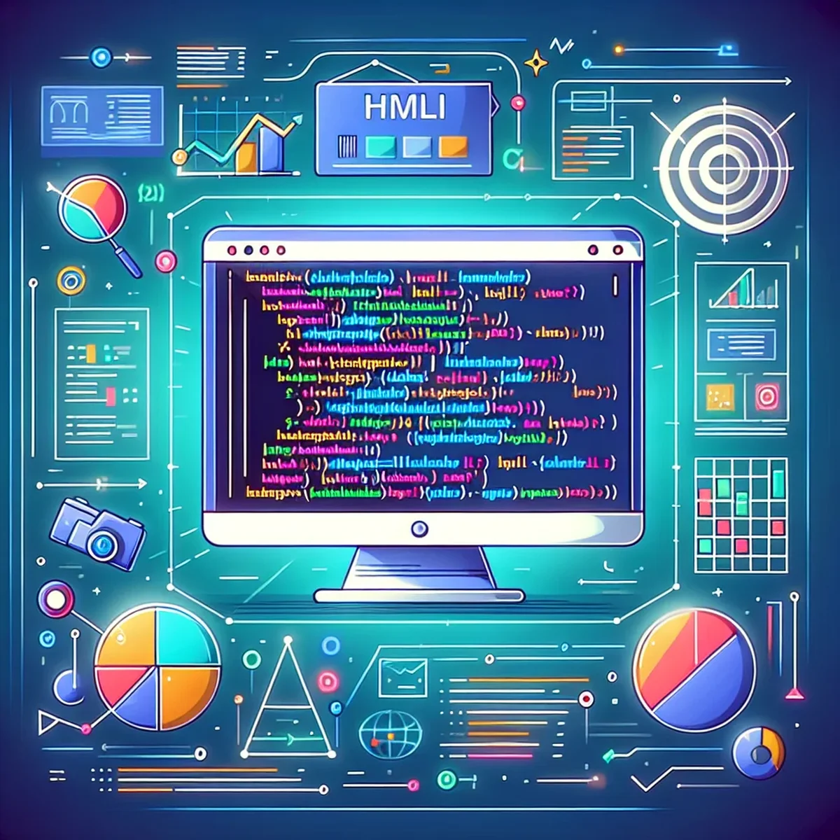 A coder working on HTML code on a computer screen