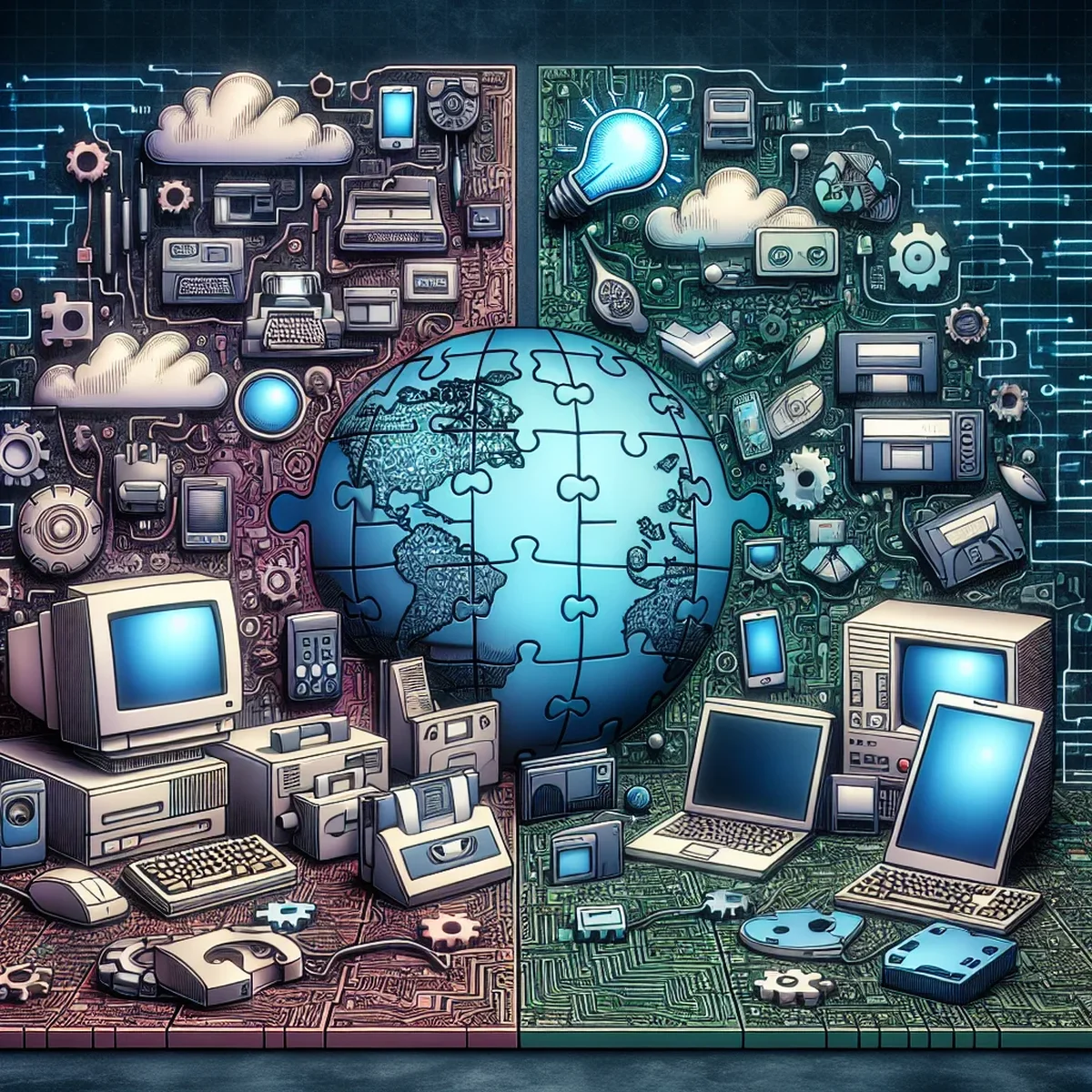 Diagram illustrating the migration from a legacy website to a modern tech stack