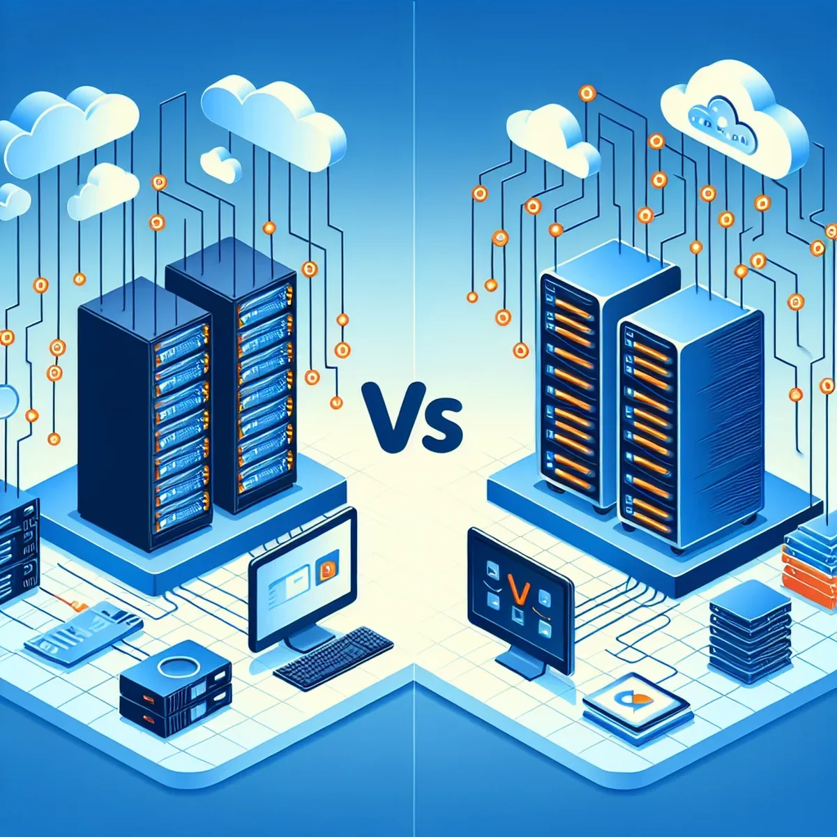 Diagram illustrating the differences between server-side and client-side rendering