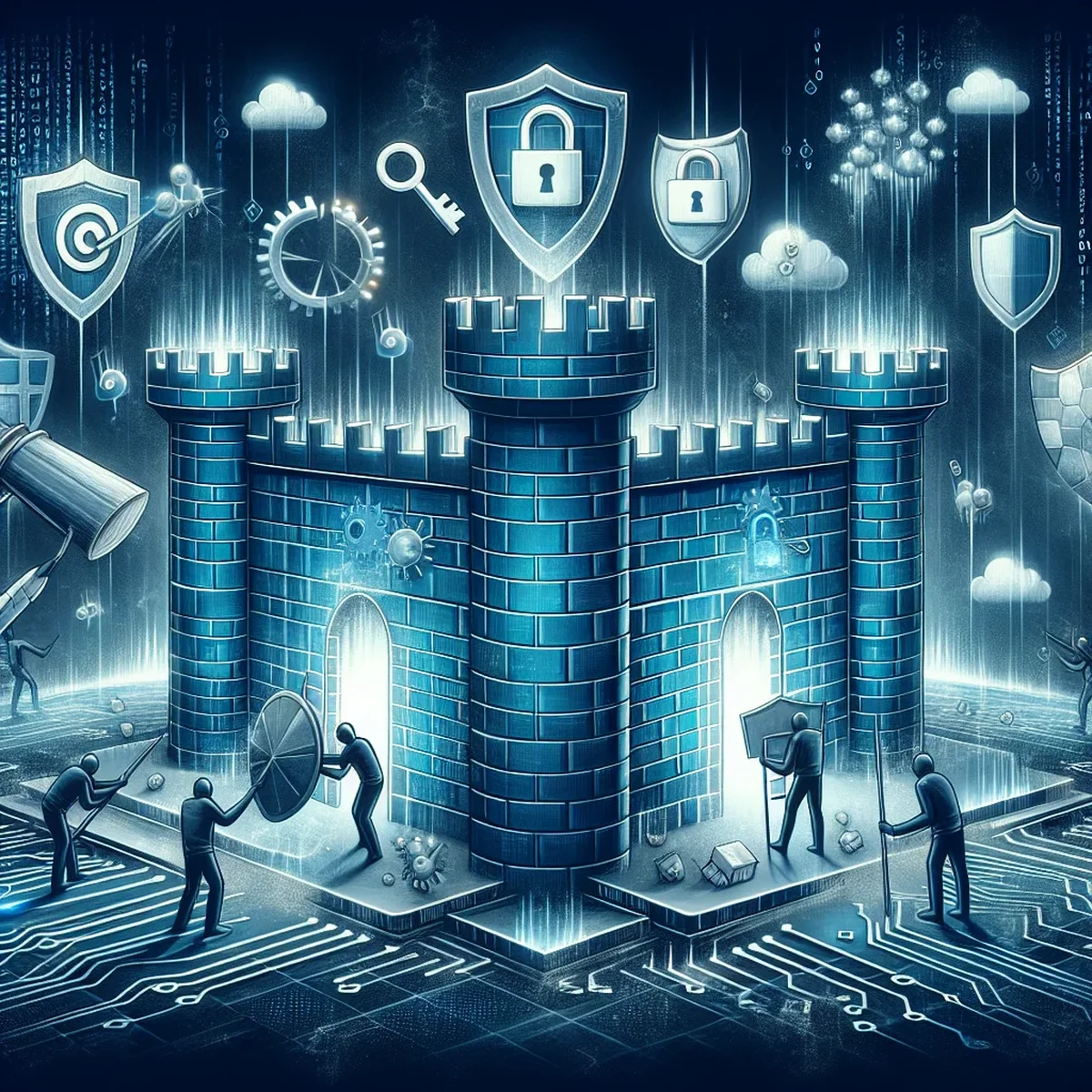 Illustration of a secure digital lock on a website interface